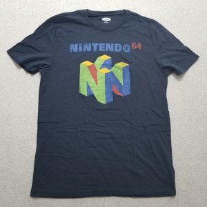 Nintendo 64‎ Shirt Mens Medium Blue Short Sleeve Crew Neck Old Navy